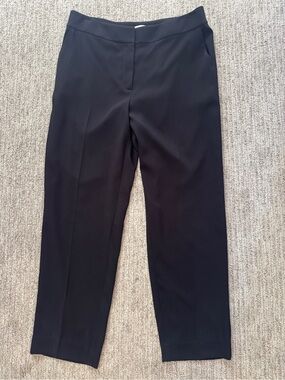 St. John Collection Black Pleated Tab Waist Trousers w/ Pockets Size 10 NWT